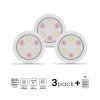 LED svietidlo Jojo, 1x LED 0,6w 3000-6000k, w, RGB, ovládač, sada 3ks