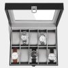 Box na hodinky Watch1, 25,5x7,8x20,2 cm, čierna/sivá