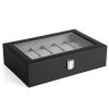 Box na hodinky Watch, 30x8,5x21 cm, čierna/sivá