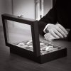 Box na hodinky Watch, 30x8,5x21 cm, čierna/sivá