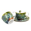 Porcelánová šálka s podšálkou Van Gogh Irises 250 ml sada 2ks