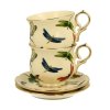 Porcelánová šálka na nohe s podšálkou Dragonfly 150 ml sada 2ks