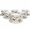 Porcelánová šálka na nohe s podšálkou Crocus Butterflies 250 ml sada 6ks