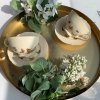 Porcelánová šálka na nohe s podšálkou Ecru Butterflies 125 ml sada 2ks