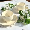 Porcelánová šálka s podšálkou Ecru Ice Cream 220 ml sada 2ks
