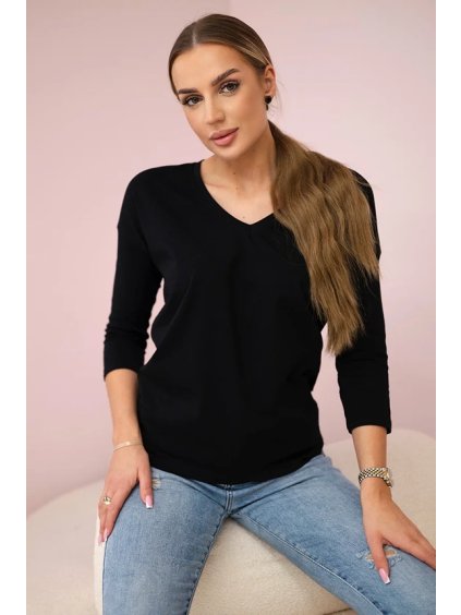 cze pm Halenka s vystrihem do V cerna 21365 4