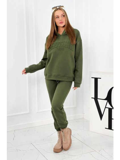 Izolovaný bavlněný mikinový set Brooklyn khaki