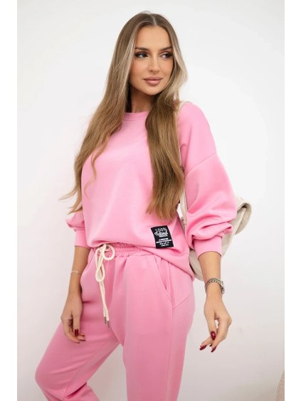Pohodlný teplákový set Coco světle růžová