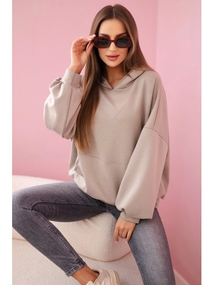 Basic mikina s kapucí Lyra tmavě béžová