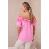 Španělská halenka s malým volánem světle růžová