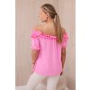 Španělská halenka s malým volánem světle růžová