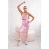 Fitness set top s nastavitelnými ramínky + push up legíny světle růžová