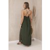 Dlouhé šaty na ramínka khaki