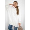 cze pm Zateplena mikina s vysivanym napisem oversize ecru 21601 4
