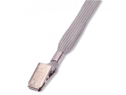 Šňůrka na krk LILY s klipem šedá 1ks