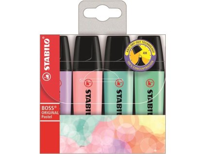 Zvýrazňovač STABILO BOSS ORIGINAL, sada 4 barev