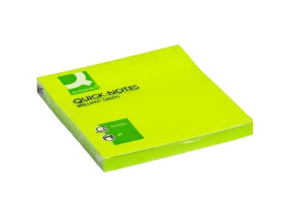Bloček Q-Connect, 76 x 76 mm, neonově zelený