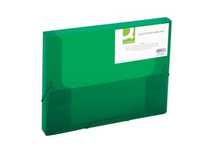 Box na spisy Q-C A4 s gumič, transp. zelená 2,5cm