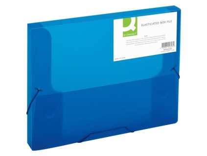 Box na spisy Q-C A4 s gumič, transp. modrá 2,5cm