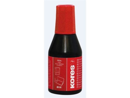 Razítková barva Kores, 28 ml, červená