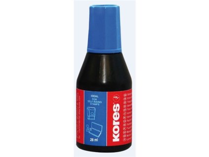 Razítková barva Kores, 28 ml, modrá