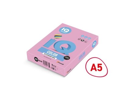 Barevný papír IQ Color A5-PI25, růžový, 80 g/m2, 500l.