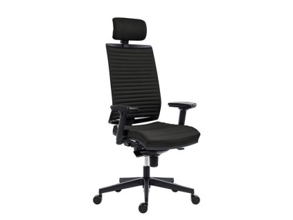 Kancelářská židle Omnia Ribbed - s podhlavníkem, černá
