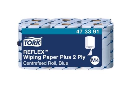 Papírové utěrky v roli Tork Reflex - M4, 2vrstvé, modré, 6 rolí