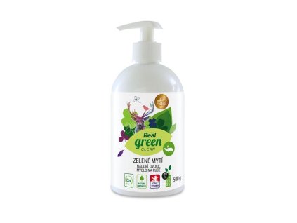 Prostředek na nádobí a ruce Real green, 500g