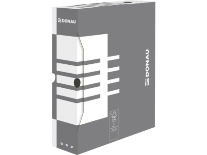 Archivační krabice Donau - A4, karton, 8 cm, šedá