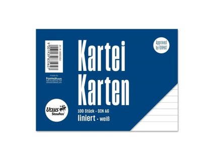 Listy do kartotéky A6 - linkované, 100 ks
