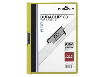 Zakládací desky s klipem Duraclip A4 30 l.zelené