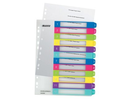 Plastové rozlišovače Leitz WOW-A4+,barevný,sada 1-12