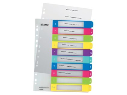 Plastový rozlišovač Leitz WOW,A4+,barevný,1-10