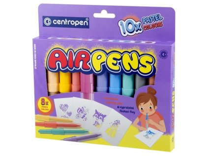 Foukací fixy Centropen AIR PENS - pastelové, 10 ks