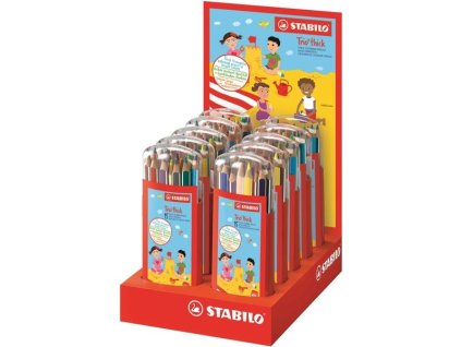 Pastelky Stabilo Trio® thick, display 10x15 barev