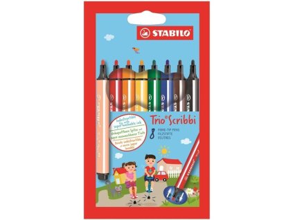 Fixy STABILO Trio Scribbi, sada 8 barev