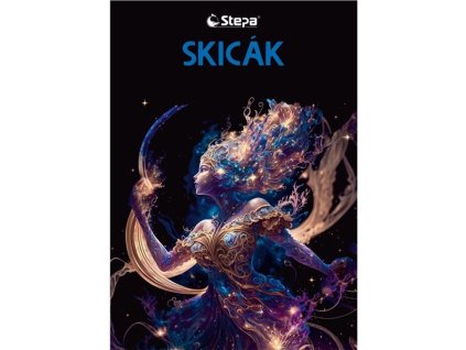 Skicák A4 - 20 listů, 180g/m2, černý