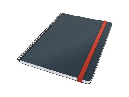 Zápisník kroužk. Leitz Cosy, B5,linka,samet. šedá