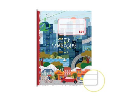 Sešit č. 524, A5, 10 listů, linka 8 mm s okrajem