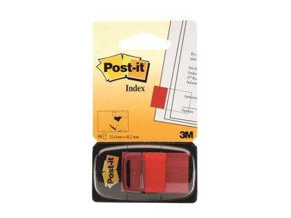 Záložky Post-it, 25,4x43,2 mm, červené, 50 záložek
