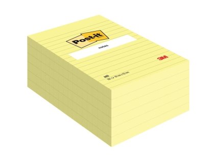 Bloček Post-it, 102 x 152 mm, linkovaný, žlutý
