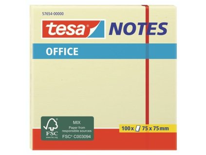 Bloček Tesa, 75 × 75 mm, žlutý