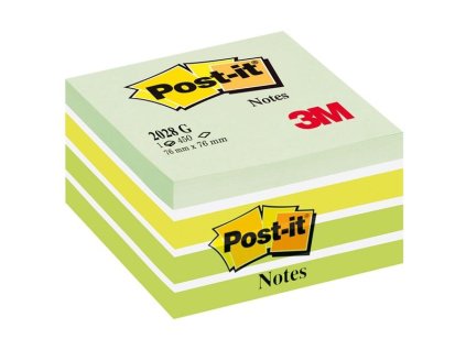 Bloček Post-it 76 x 76 mm, odstíny zelené
