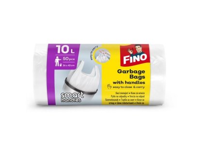 Pytle na odpadky FINO - s uchy,bílé,10 l,6mic,50ks