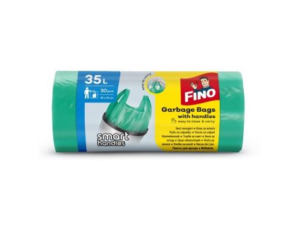 Pytle na odpadky FINO-s uchy,zelené,35l,8imic,30ks