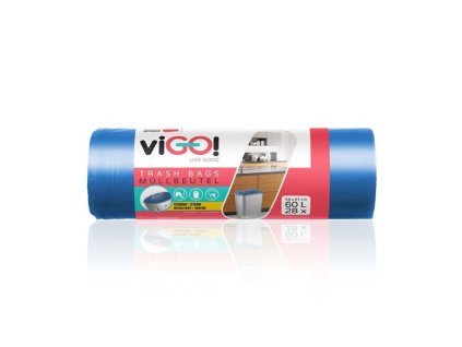 Pytle na odpadky viGO! - 60 l modré, 6 mic, 28 ks