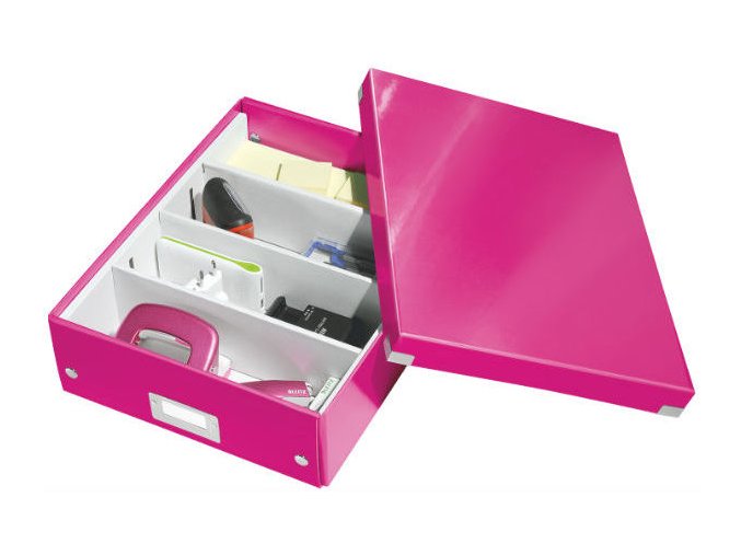 organizacni krabice click n store ruzova a4 4335