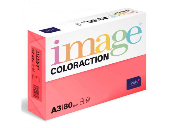 barevny papir image coloraction a3 80g reflexni ruzova 500 ks 920