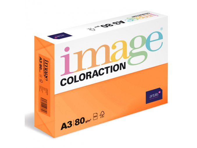 barevny papir image coloraction a3 80g reflexni oranzova 500 ks 917